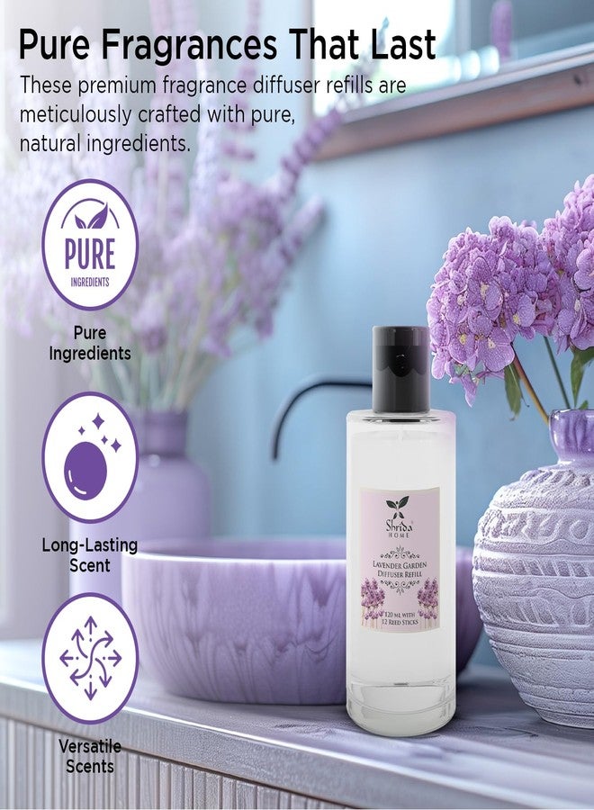 Shrida 120 ml Lavender Garden Reed Diffuser Refill, Includes 6 Rattan Reed Sticks, Long Lasting & Smoke-Free Room Freshener, Calming Lavender Aroma for Home, Bedroom, Living Room, Office, Toxin Free - Image 5