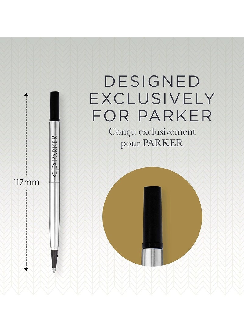 PARKER 1-Piece Quink Rollerball Pen Refill Fine Tip Black  - Image 3