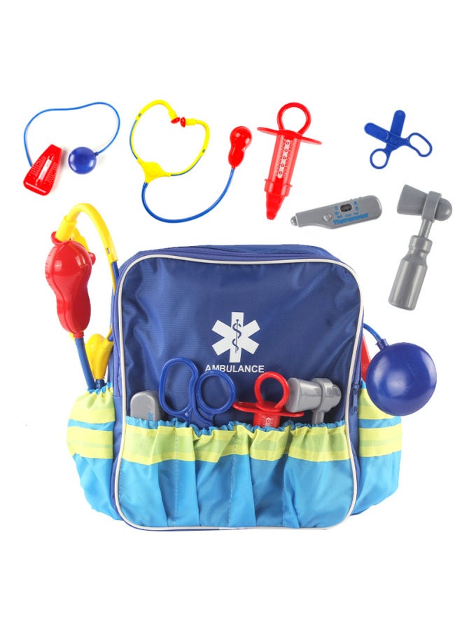 Children Play House Toy Role-playing Cosplay Role Swap Fire-fighting Props Package Play Doctor Suit-Color:KN513 Doctor Schoolbag Suit 250g - Image 1