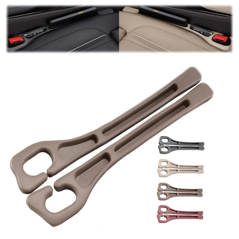 FFKQBH No Drop Seat Guard, Car Seat Gap Filler, Drop seat Gap fillers Between Seat and Console Stop Things from Dropping (Brown) - Image 1