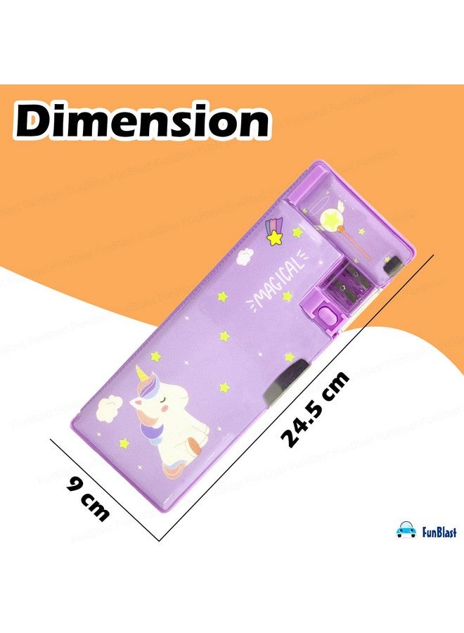 FunBlast Multifunctional Pencil Box For Kids, Unicorn Pencil Box, Kids Pencil Box For Girls, Magnetic Pencil Box For Girls, Pop Up Pencil Box, Unicorn Return Gifts For Kids - Plastic, Multicolor - Image 2