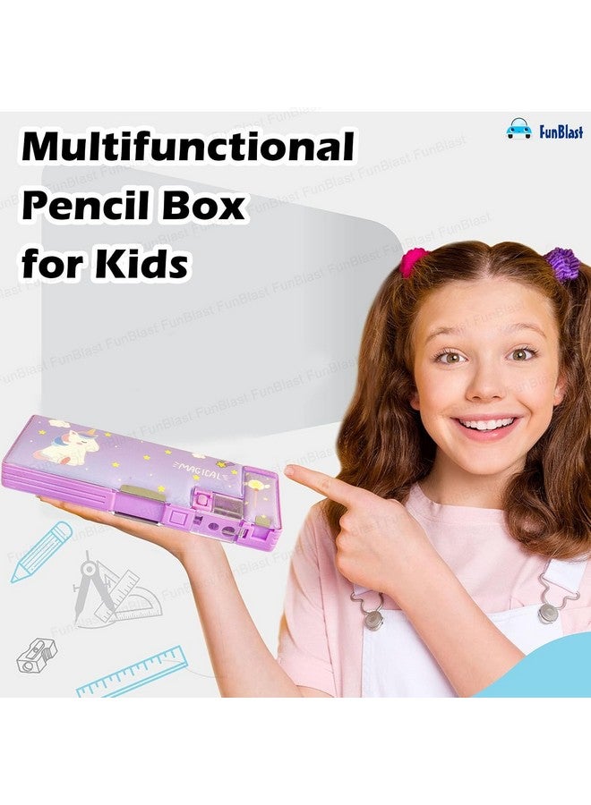 FunBlast Multifunctional Pencil Box For Kids, Unicorn Pencil Box, Kids Pencil Box For Girls, Magnetic Pencil Box For Girls, Pop Up Pencil Box, Unicorn Return Gifts For Kids - Plastic, Multicolor - Image 5