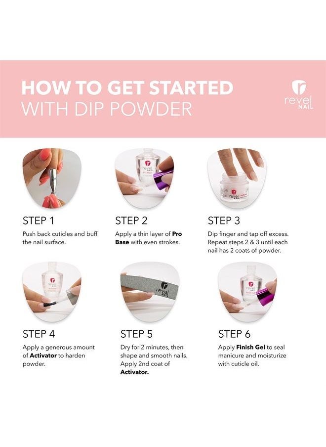 Revel Nail - Dip Powder - Pink Powder Dip Nail Polish, Chip Resistant Dip Nail Powder with Vitamin E and Calcium, DIY Manicure - Image 1