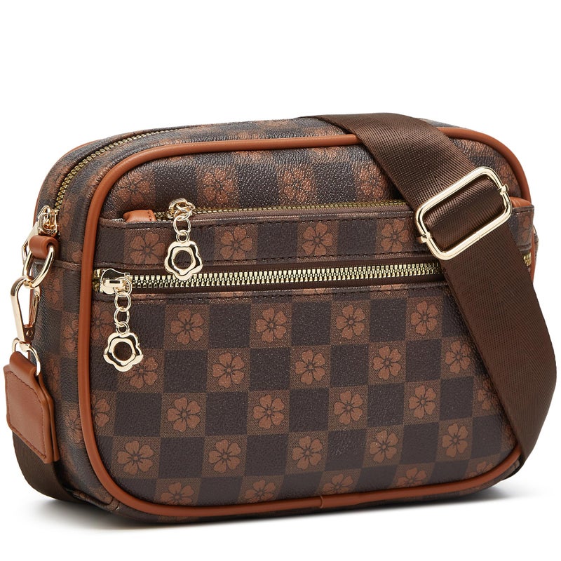 Makes Crossbody Bags for Women Small Crossbody Purses Checkered Leather with Adjustable Shoulder Straps Mothers Wife Mom Gifts - Image 1