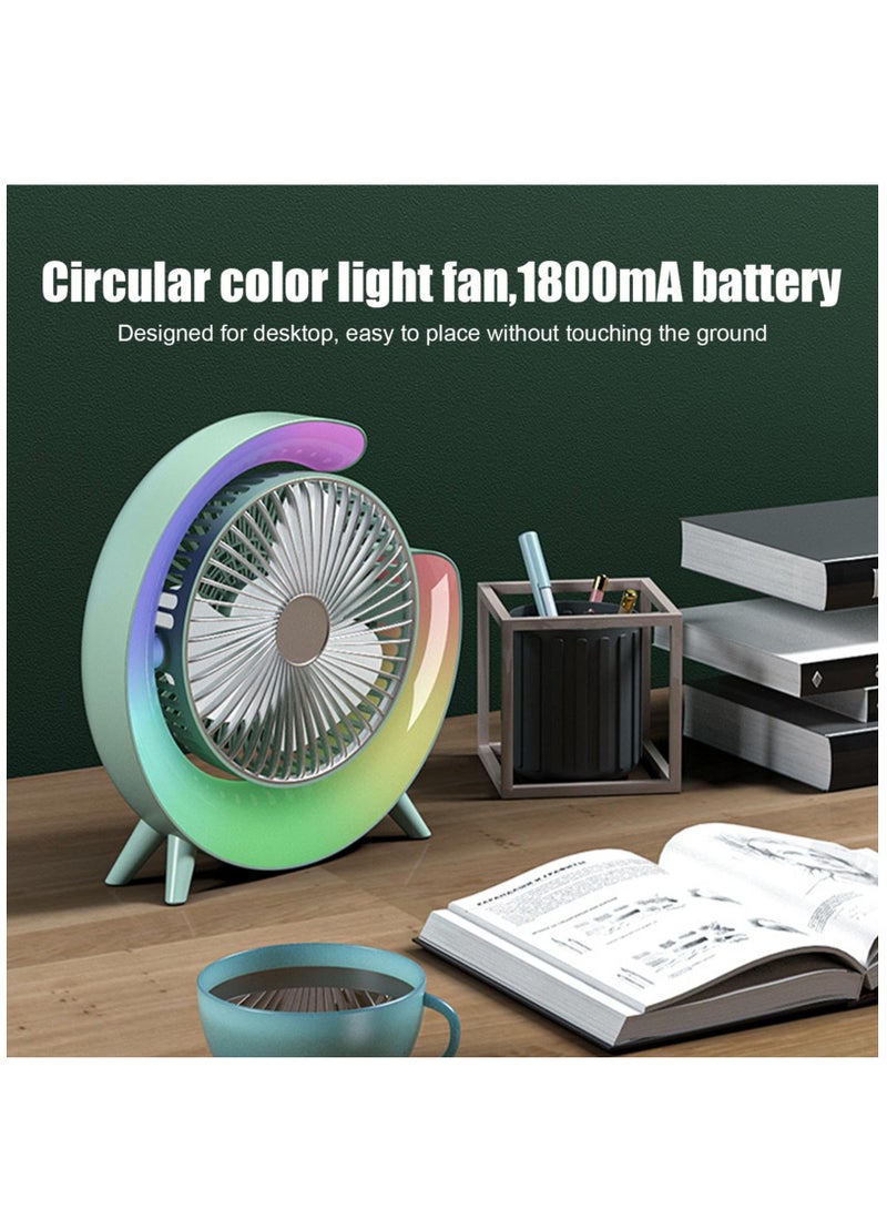 Excefore Portable Desk Fan, Table Clip Fan, Cordless Desk Fan, 3 Speeds Desktop Table Cooling Fan Plug-in, Rotation Strong Wind, Quiet Personal Small Cooler for Home Desktop Offices Travel Bedroom - Image 4
