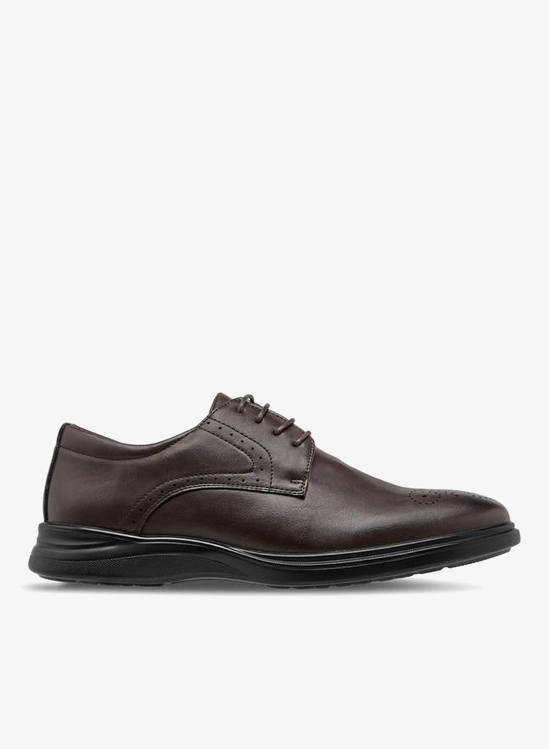 Le Confort Men Perforated Lace-Up Derby Shoes - Image 1