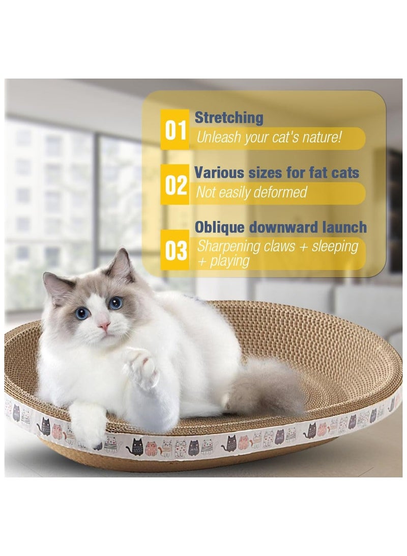 SYOSI Cardboard Cat Scratcher, Density Cat Scratch, Corrugated Cat Scratching Pad Box Durable for Furniture Protection, Cat Scratcher Bowl Cardboard Bed Lounger Couch for Indoor Cats Sleeping (Round) - Image 3