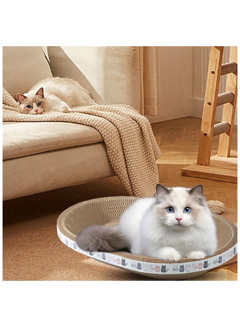 SYOSI Cardboard Cat Scratcher, Density Cat Scratch, Corrugated Cat Scratching Pad Box Durable for Furniture Protection, Cat Scratcher Bowl Cardboard Bed Lounger Couch for Indoor Cats Sleeping (Round) - Image 5