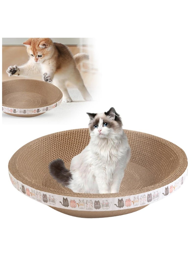 SYOSI Cardboard Cat Scratcher, Density Cat Scratch, Corrugated Cat Scratching Pad Box Durable for Furniture Protection, Cat Scratcher Bowl Cardboard Bed Lounger Couch for Indoor Cats Sleeping (Round) - Image 1