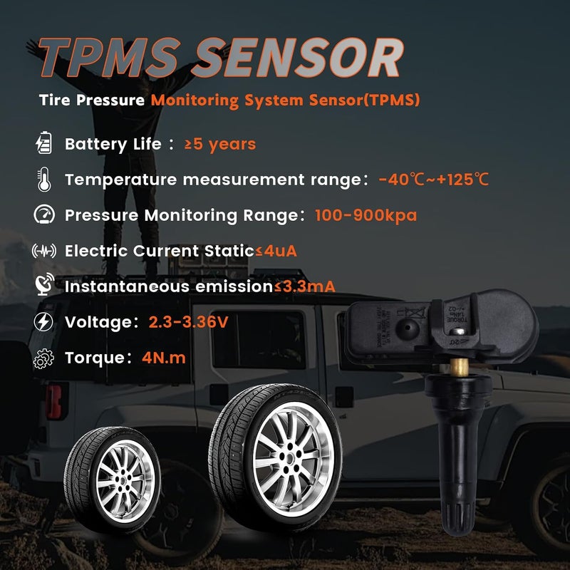 مجموعة من 4 مستشعرات TPMS لمراقبة ضغط الإطارات 433MHz متوافقة مع Viano Metv Vito V-Class بديل لـ # A4479050500 - Image 2