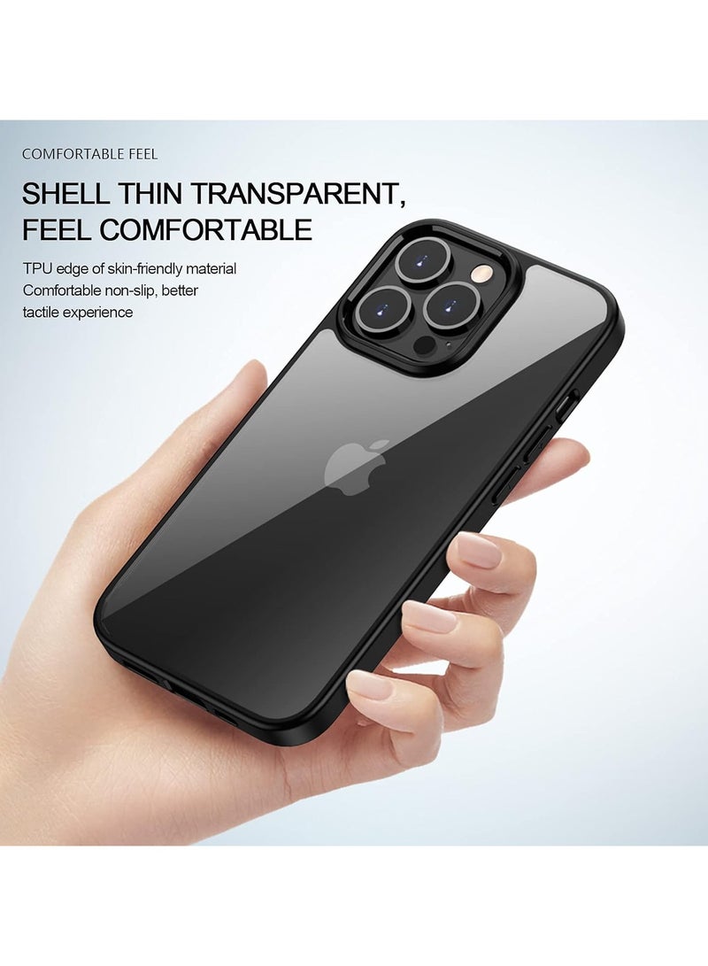 حافظة شفافة مقاومة للصدمات لهاتف آيفون 11 برو لا تصفر، حماية من السقوط العسكري، خلفية شفافة صلبة بأربع وسائد هوائية للحماية من السقوط، غطاء هاتف 5.8 بوصة أسود - Image 4