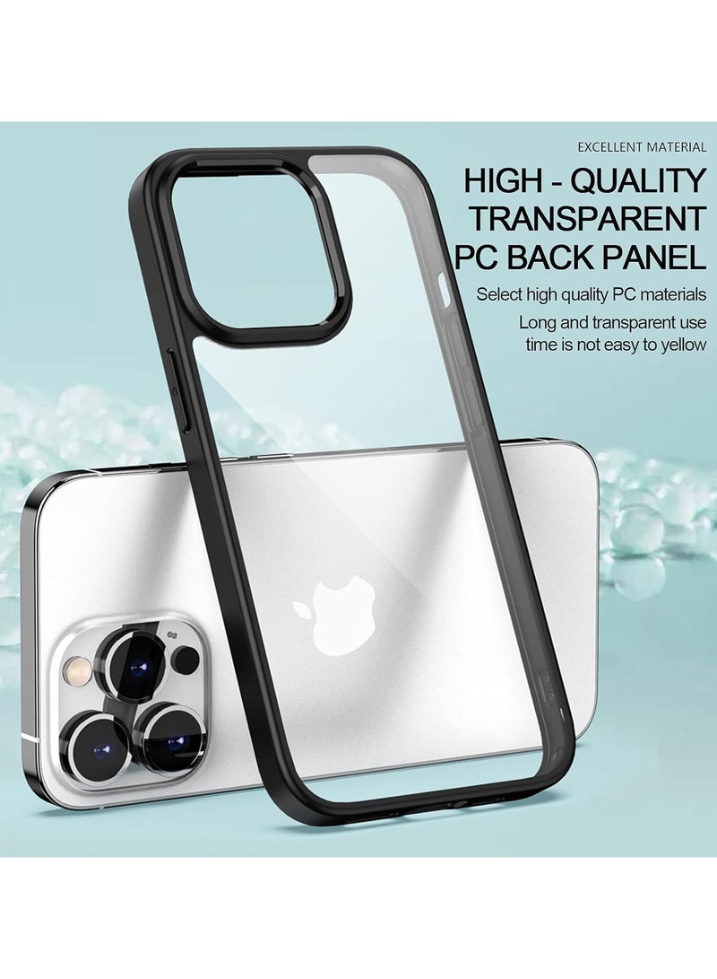 حافظة شفافة مقاومة للصدمات لهاتف آيفون 11 برو لا تصفر، حماية من السقوط العسكري، خلفية شفافة صلبة بأربع وسائد هوائية للحماية من السقوط، غطاء هاتف 5.8 بوصة أسود - Image 3