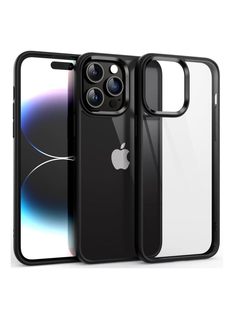 حافظة شفافة مقاومة للصدمات لهاتف آيفون 11 برو لا تصفر، حماية من السقوط العسكري، خلفية شفافة صلبة بأربع وسائد هوائية للحماية من السقوط، غطاء هاتف 5.8 بوصة أسود - Image 1