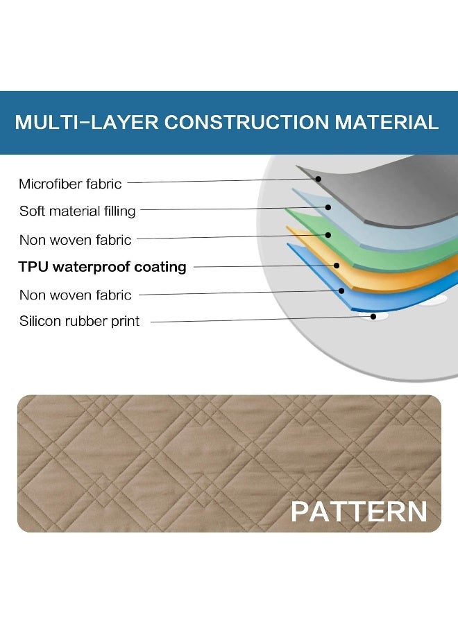 H.VERSAILTEX HVERSAILTEX 100 Waterproof Sofa Slipcover Washable Sofa Cover NonSlip Couch Cover for 3 Cushion Cover Furniture Protector for Pets Couch Slipcovers with Puppy Paw Silicone Backing Sofa Taupe  - Image 3