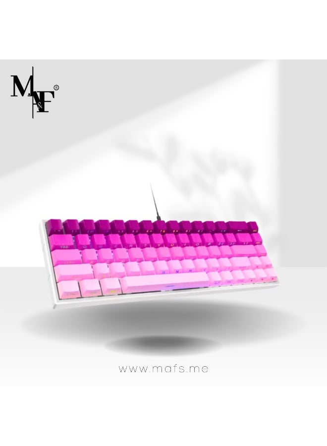 60% Gaming Mechanical Keyboard,Ultra Compact Mini 68 Key with Red Switches Wired Keyboard,Anti-Ghosting Keys, for Windows Laptops and PC Gamers