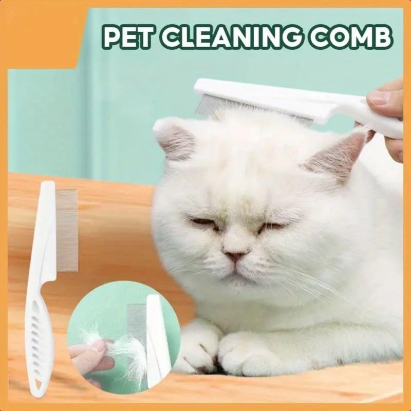 VAYINATO ® 2 Pcs (Large & Small) Stainless Steel Flea Comb for Guinea Pig, Hamster, Rabbit – Pet Grooming Tool for Tangles, Fleas, Tear Stains | Durable & Gentle Hair Removal - Image 5