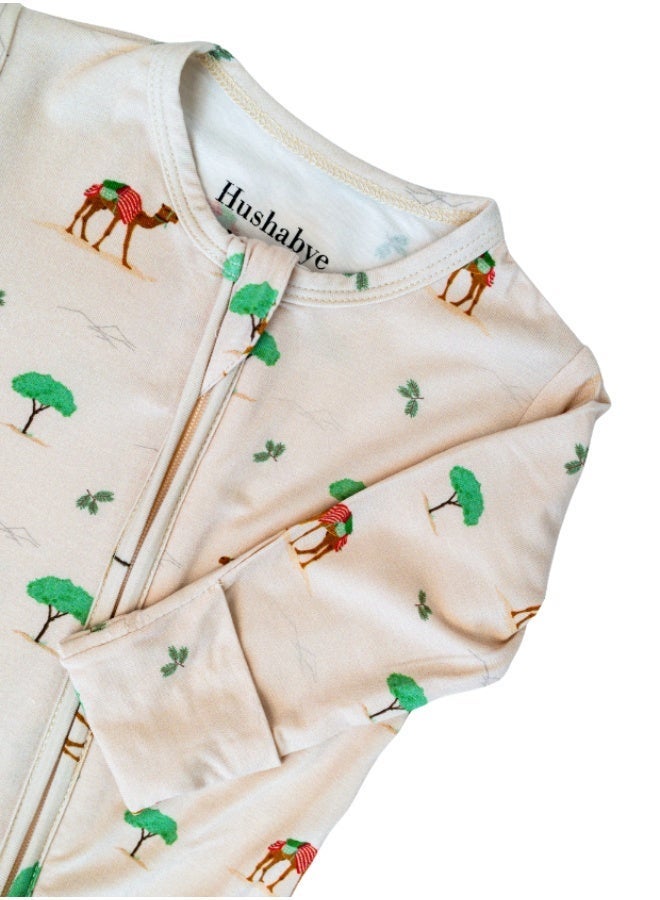 Hushabye – Zippered Baby Sleepsuit – Bamboo – Camel - Image 4