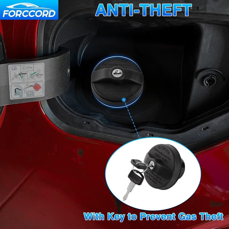 Forccord Custom Fit Regular Locking Fuel Cap - Black Replacement #10510 - Image 4