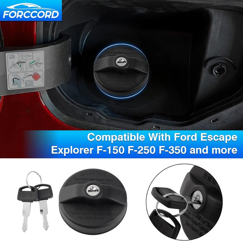 Forccord Custom Fit Regular Locking Fuel Cap - Black Replacement #10510 - Image 2