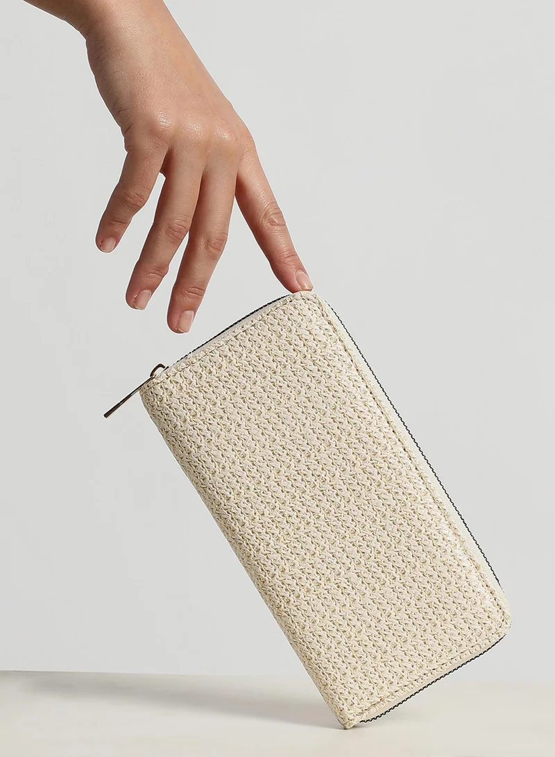 Haute Sauce White Textured Vegan Leather Wallet