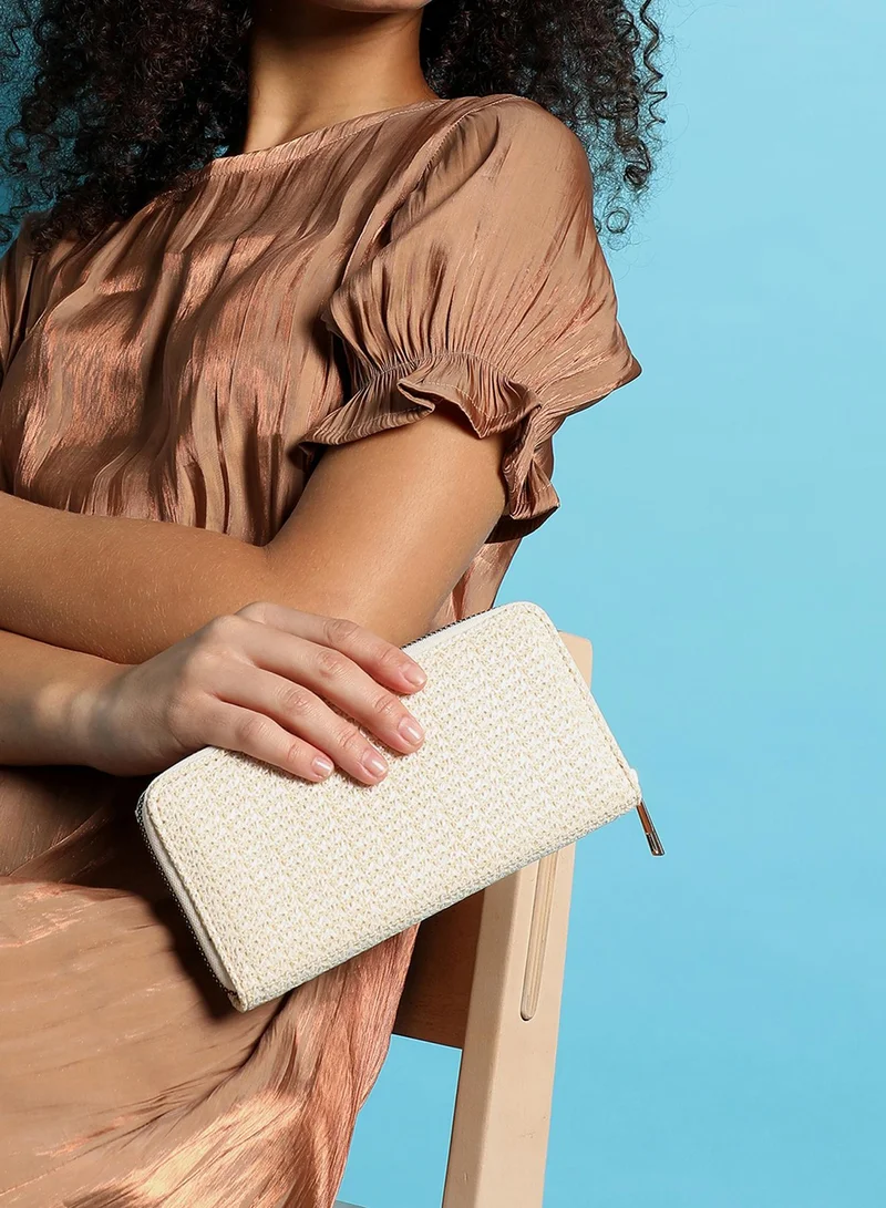 Haute Sauce White Textured Vegan Leather Wallet
