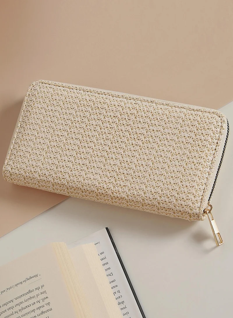 Haute Sauce White Textured Vegan Leather Wallet