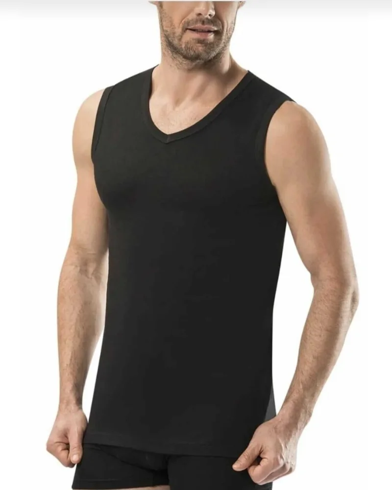 Berrak 1028 Men's Rib Sleeveless V Neck Undershirt 1 Piece