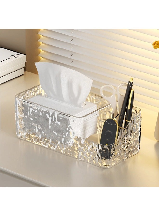 هومستر صندوق مناديل متعدد الوظائف، موزع منظم ورق بنقشة الجليد، تخزين كبير للمطبخ، الحمام، المنزل، والمكتب - Image 1