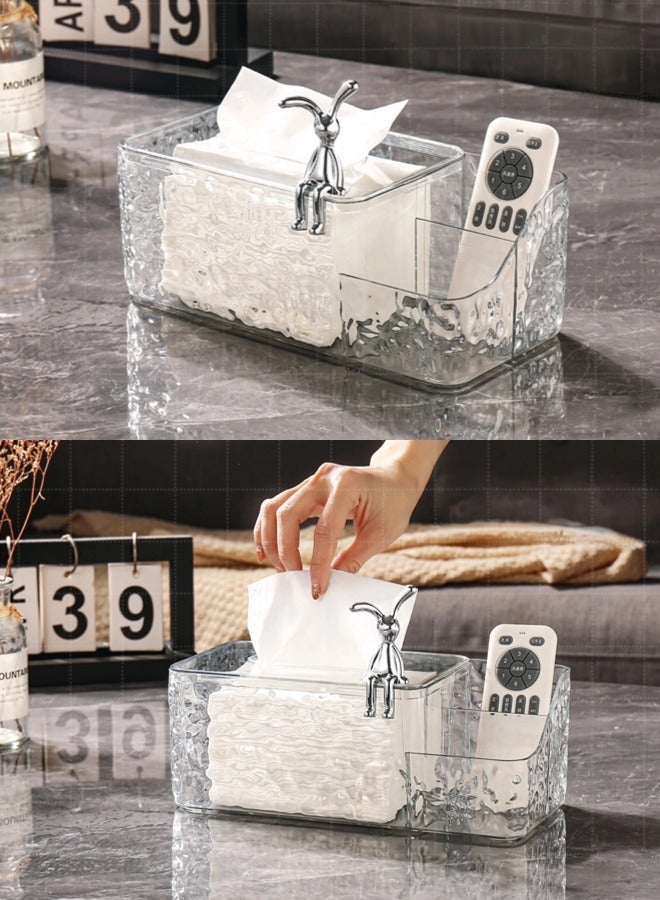 هومستر صندوق مناديل متعدد الوظائف، موزع منظم ورق بنقشة الجليد، تخزين كبير للمطبخ، الحمام، المنزل، والمكتب - Image 3