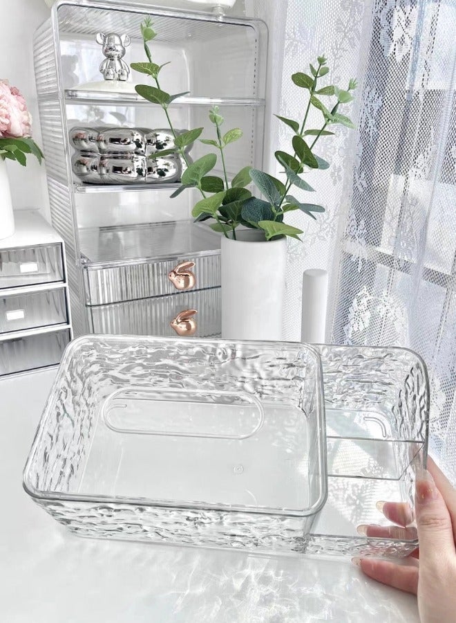 هومستر صندوق مناديل متعدد الوظائف، موزع منظم ورق بنقشة الجليد، تخزين كبير للمطبخ، الحمام، المنزل، والمكتب - Image 5