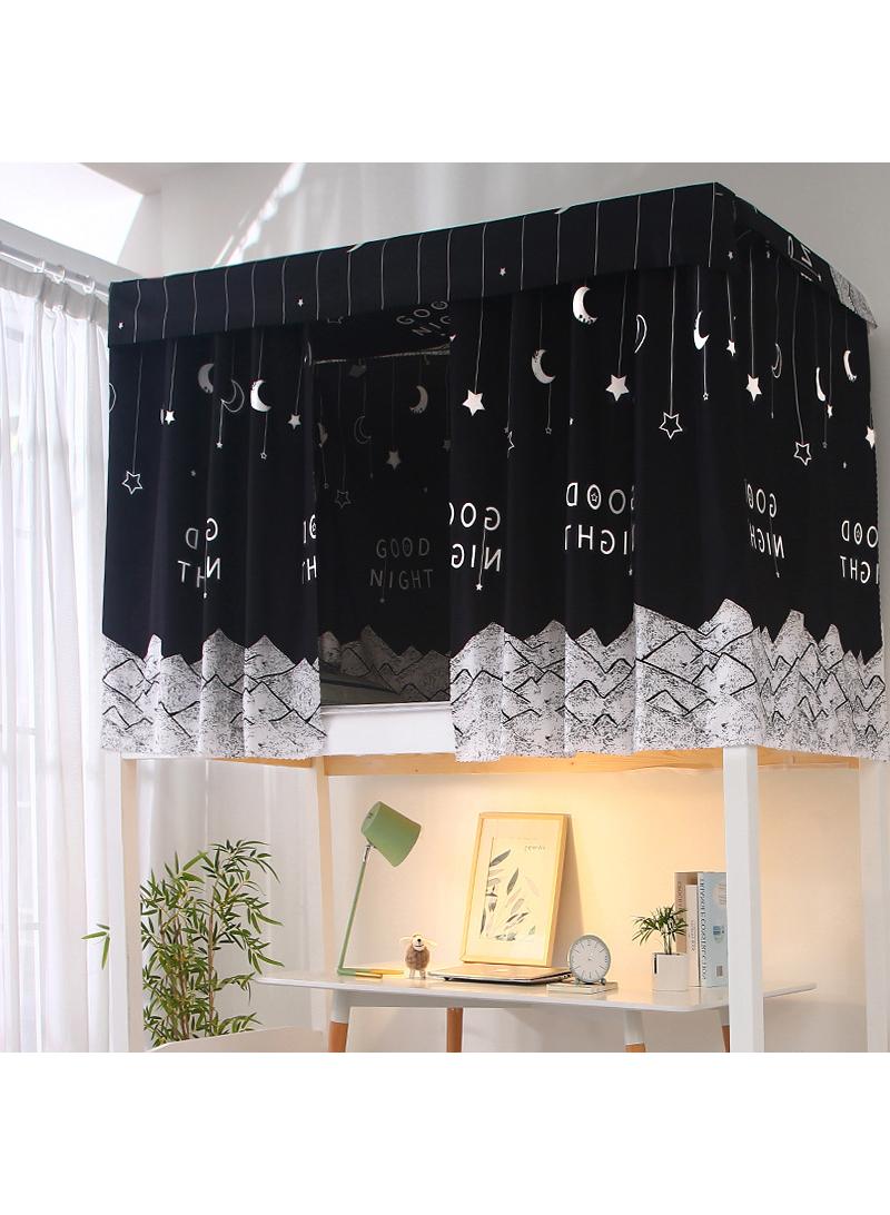 Dormitory bed curtains, student dormitories with physical shading bed curtains 1.15 * 2m 2pcs, with dust-proof top cloth - Image 1
