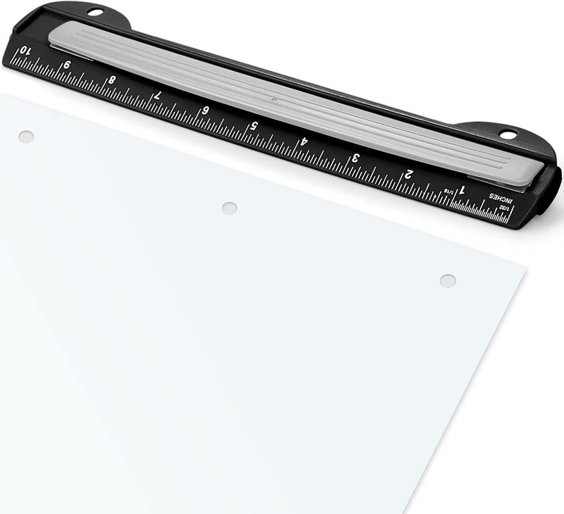 Eagle 3 Hole Punch, Portable Ring Binder 3 Hole Punch, Paper Puncher with Integrated Ruler, 5 Sheets Capacity, for Ring Binders, Office and School Supplies (Black) - Image 1