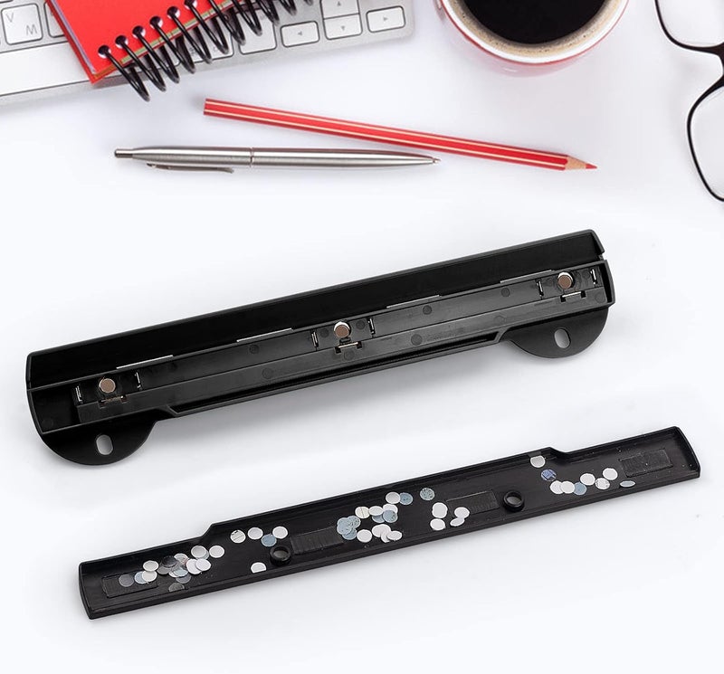 Eagle 3 Hole Punch, Portable Ring Binder 3 Hole Punch, Paper Puncher with Integrated Ruler, 5 Sheets Capacity, for Ring Binders, Office and School Supplies (Black) - Image 5