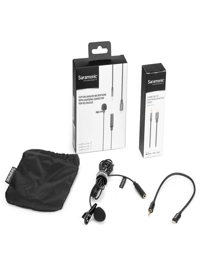 Saramonic Lavalier Microphone with Lightning for Apple iPhone, or iPad with a Built-in 6.6-Foot (2m) Cable (LavMicro U1A) - Image 2