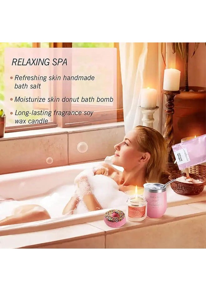 Beauenty - 11 Pieces Scented Candles And Bath Bombs Set, Pink-Style 2 - Image 1