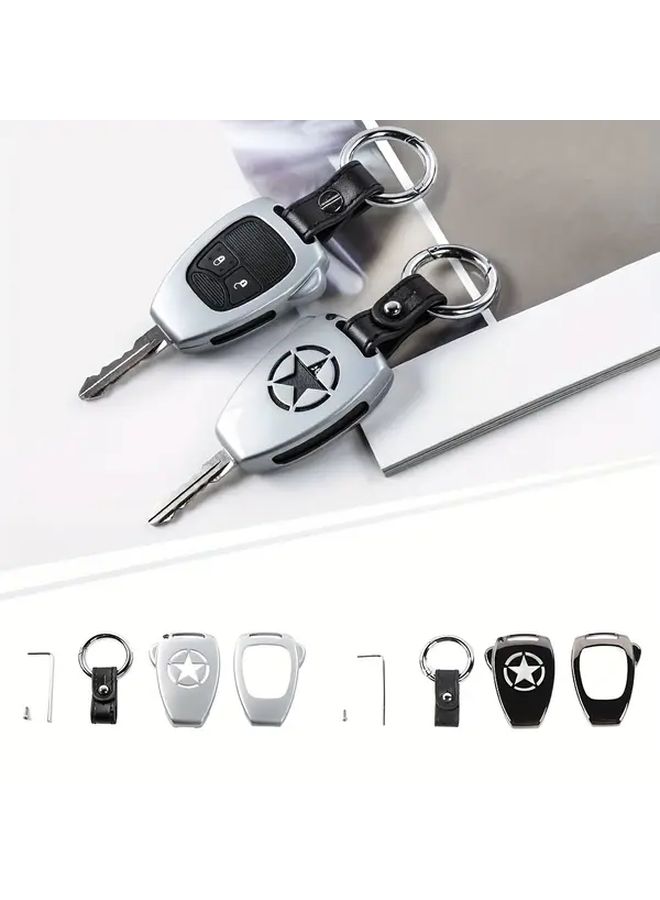 Black Car Key Case Protective Cover For Vehicle Models - Image 1