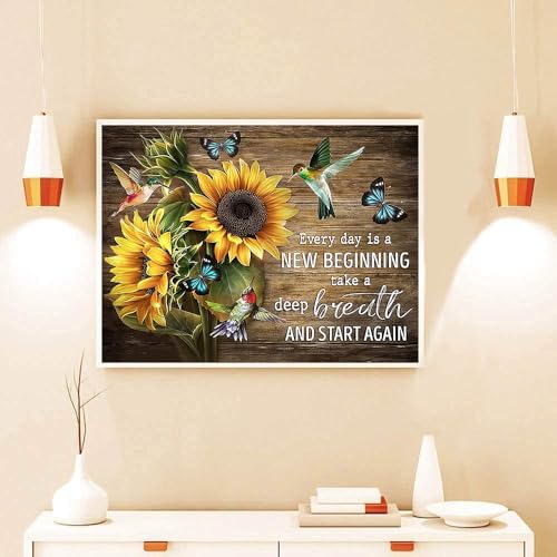Tiwabb Stamped Cross Stitch Kits for Adults - Sunflower Inspirational Embroidery Kits for Beginners Adults,11 CT Patterns Dimensions Counted Cross Stitch Kits Arts Craft 12x16 inch - Image 3