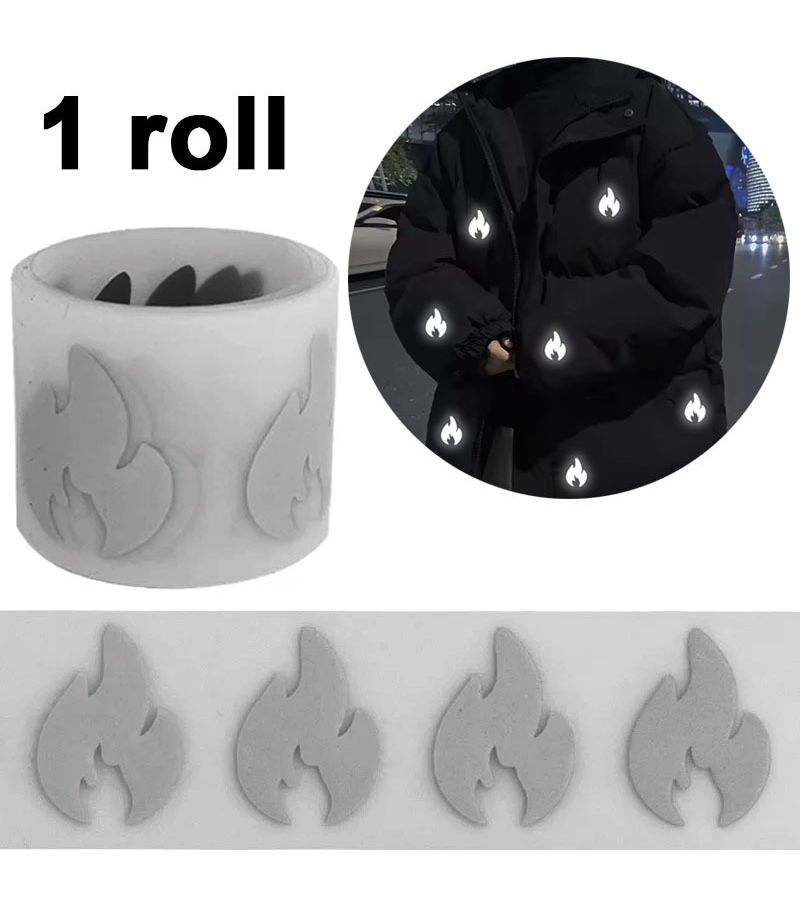 Volume 1 Roll Flame Reflective Sticker Creative Little Decal High Brightness Decorative - Image 1
