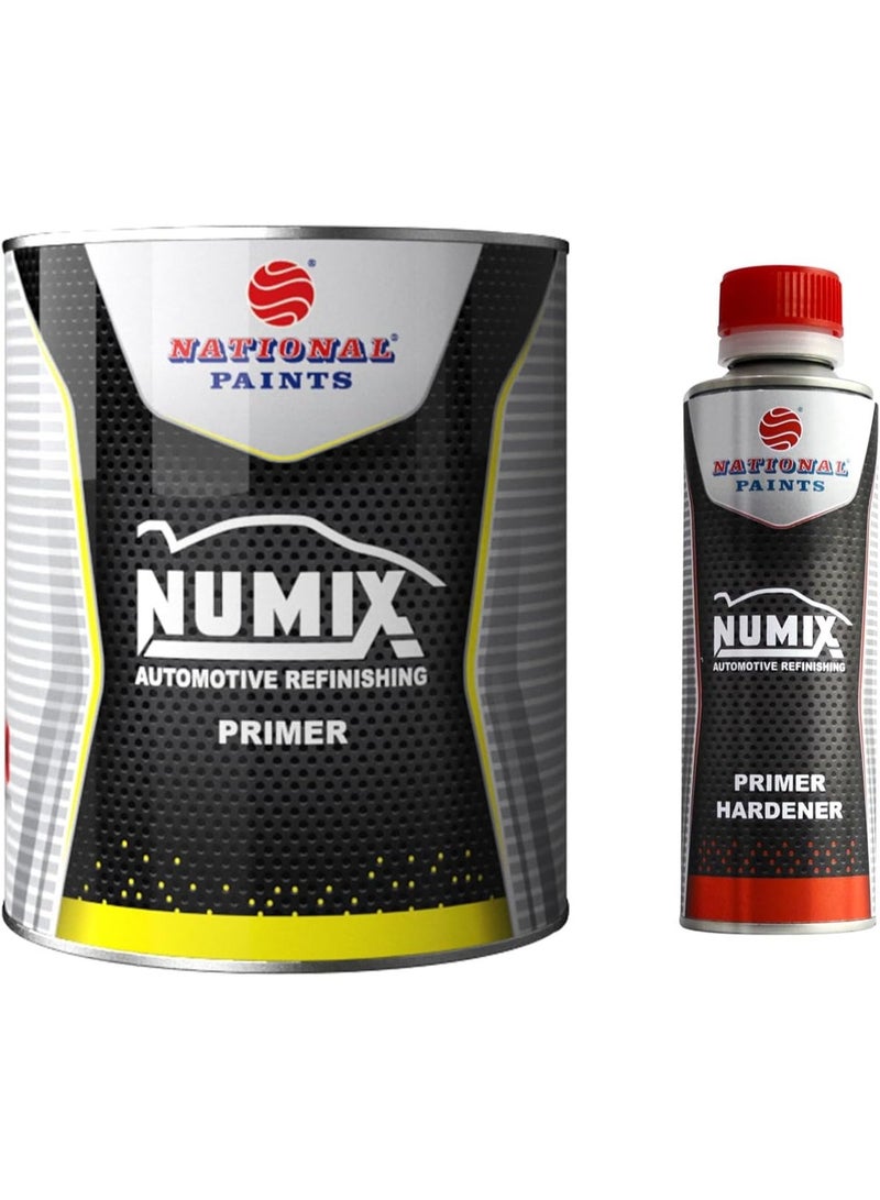 NUMIX 2K Easy Sanding Primer, Grey - 1 Liter + 0.25 Liter Hardener - Specially Designed for Automotive - Image 1