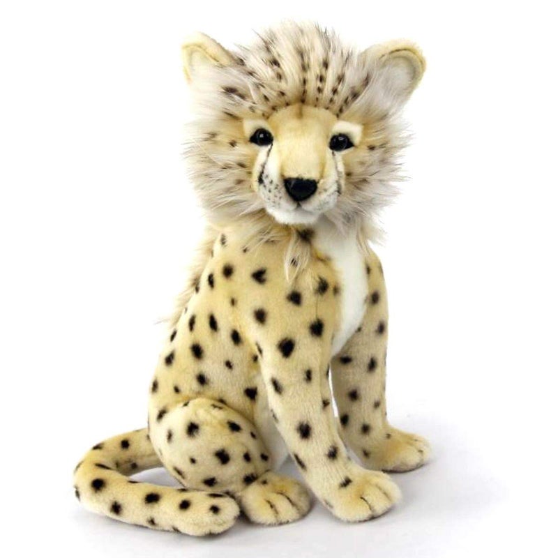 Hansa Cheetah Cub Stuffed Plush Animal Sitting - Image 3