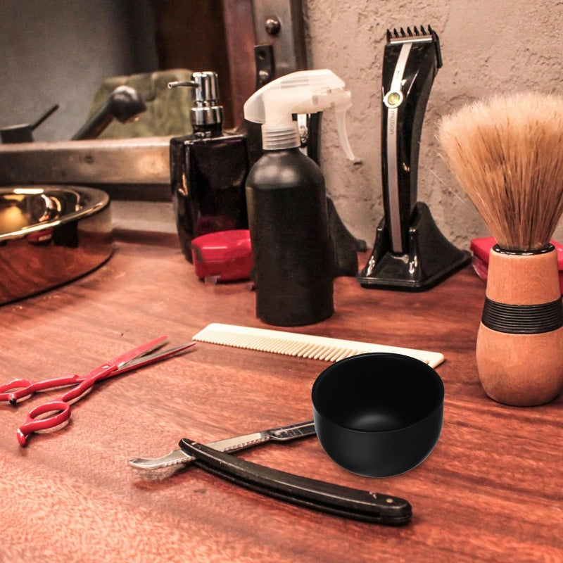 Double Layer Stainless Steel Shaving Bowl for Wet Shaving Small Lathering Cup Black - Image 5