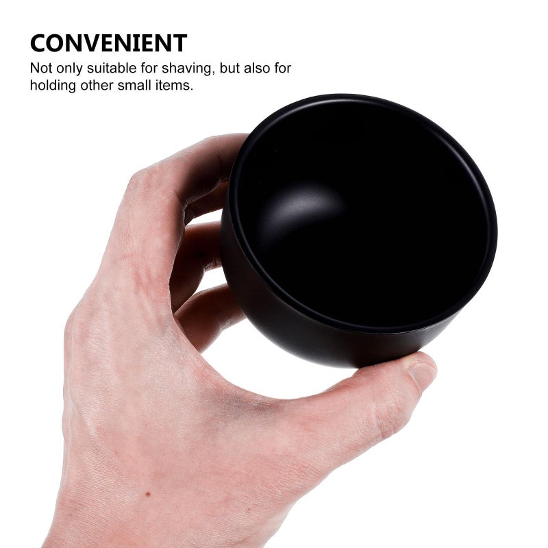 Double Layer Stainless Steel Shaving Bowl for Wet Shaving Small Lathering Cup Black - Image 4