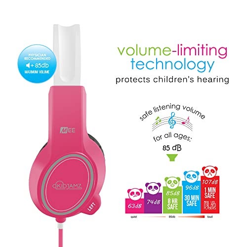 MEE audio KidJamz 3 Kids Safe Listening Headphones with Volume Limiter & Built-in Microphone, Adjustable On-Ear Headset w/ 3.5mm Jack & Tangle-Free Cord for Online Learning/School/Travel/Tablet - Image 2