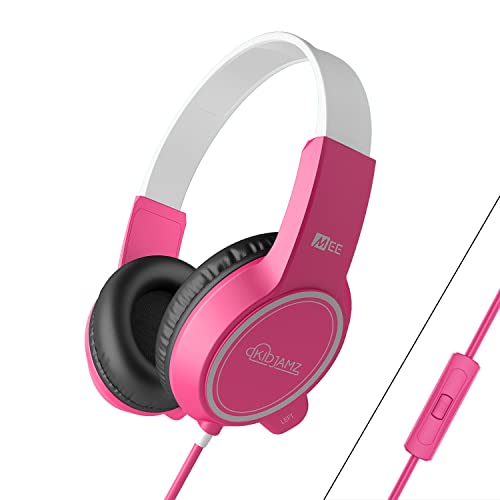 MEE audio KidJamz 3 Kids Safe Listening Headphones with Volume Limiter & Built-in Microphone, Adjustable On-Ear Headset w/ 3.5mm Jack & Tangle-Free Cord for Online Learning/School/Travel/Tablet - Image 1