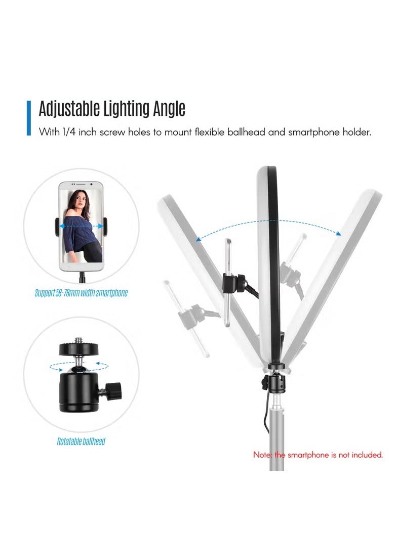 13 Inch LED Ring Light 10W 2700-5500K Color Temperature with Ballhead Cell Phone Holder Multicolor  - Image 2