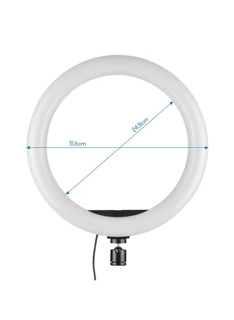 13 Inch LED Ring Light 10W 2700-5500K Color Temperature with Ballhead Cell Phone Holder Multicolor  - Image 4