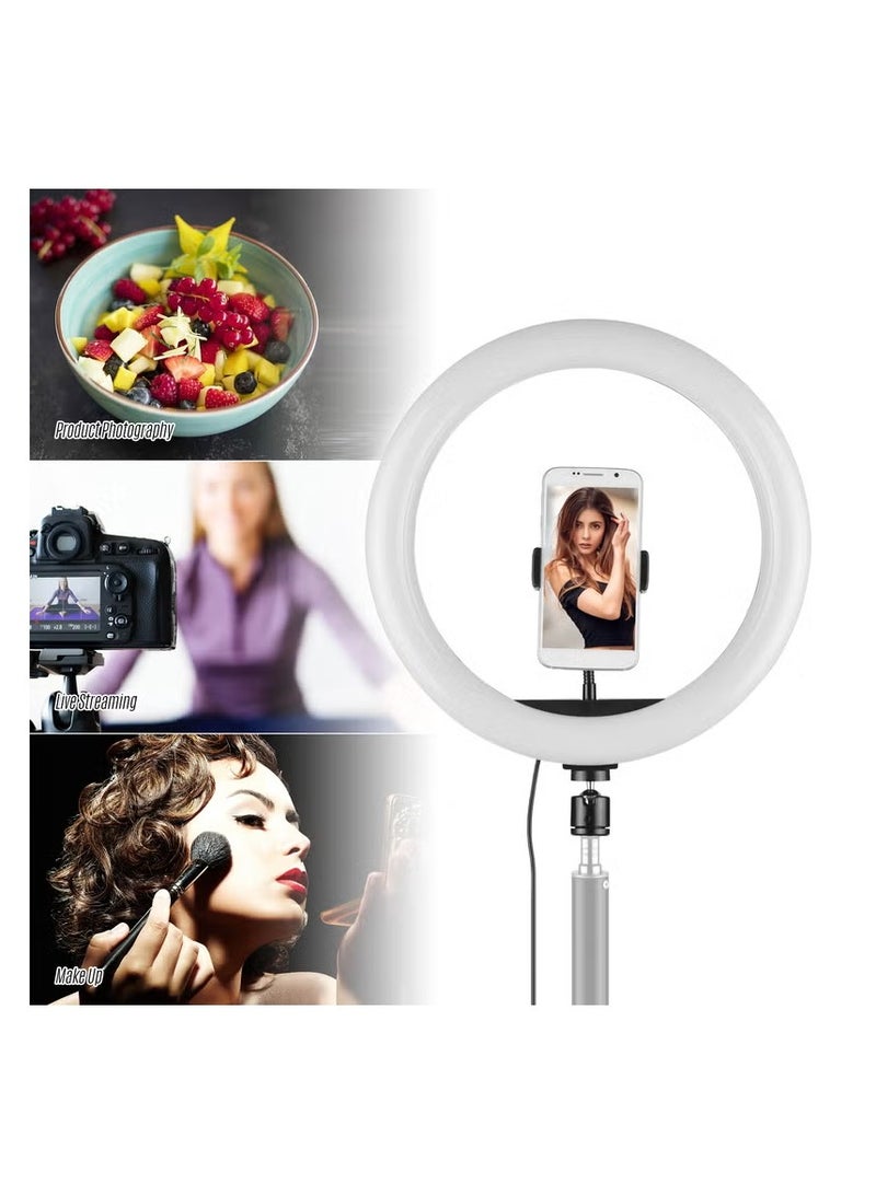 13 Inch LED Ring Light 10W 2700-5500K Color Temperature with Ballhead Cell Phone Holder Multicolor  - Image 5