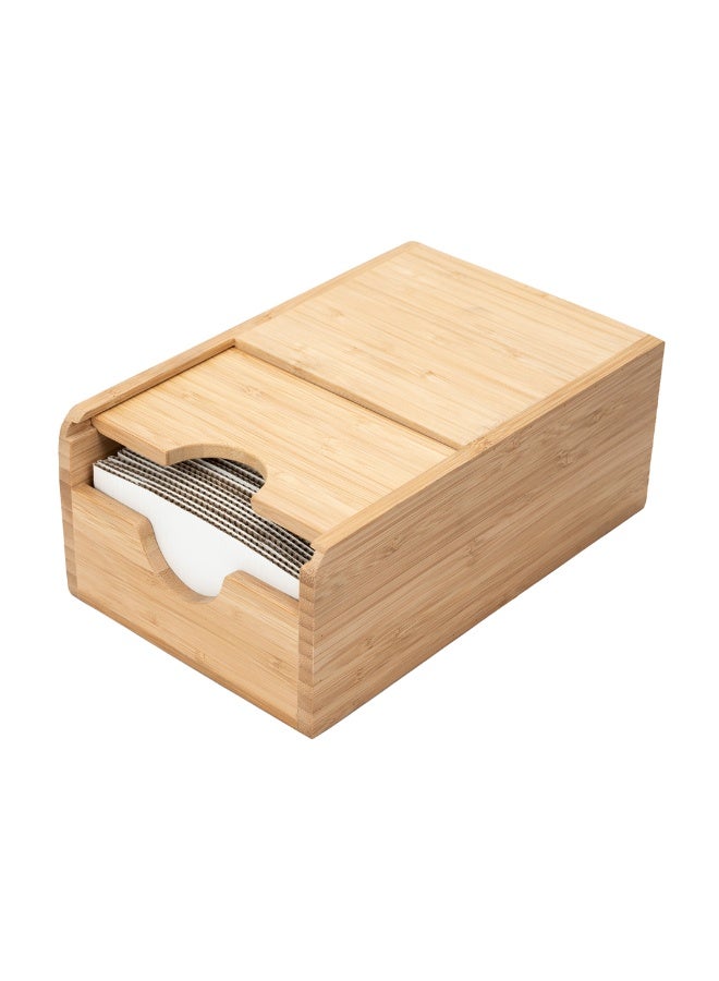 Restaurantware Restpresso 9 1/2 x 6 x 3.75 Inch Coffee Cup Sleeve Dispenser, 1 Compact Coffee Sleeve Holder - Spring-Loaded Design, For Homes or Restaurants, Natural Bamboo Coffee Sleeve Organizer - Image 2