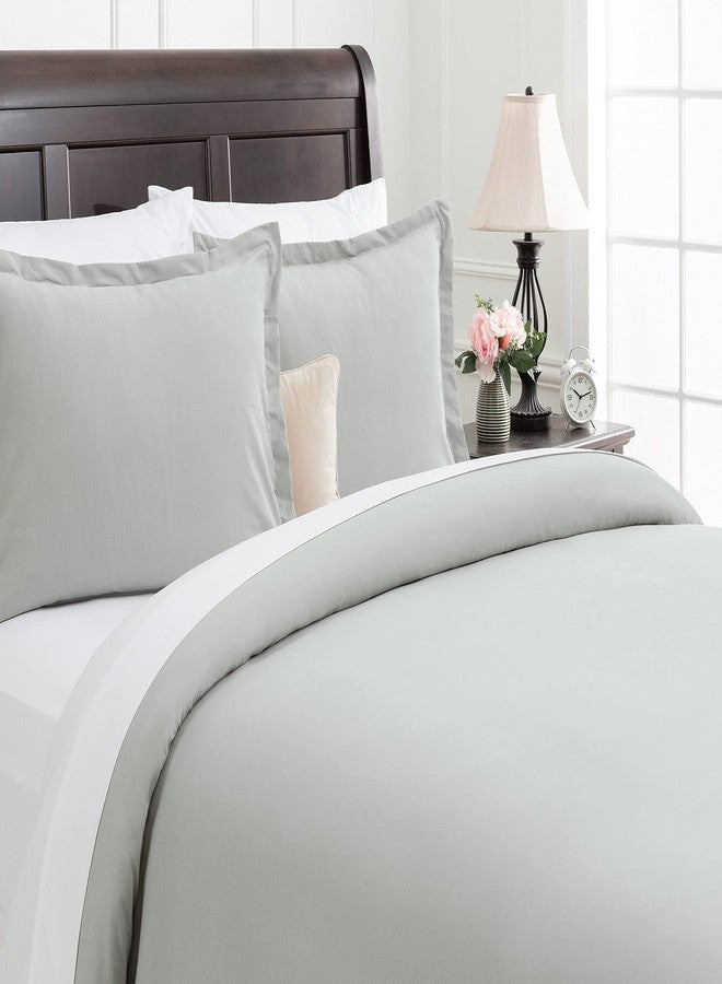 Chanasya Premium Solid Duvet Cover Set - Duvet Cover (90” x 90”) & 2 Pillow Shams (20” x 26”) - 3-Piece Set - Sage, Queen Size - Image 2