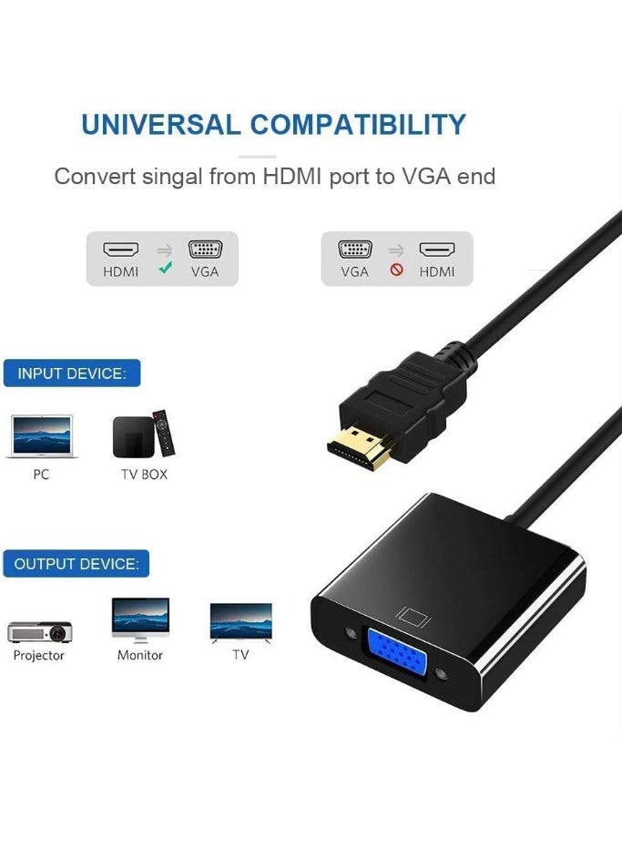 محول HD إلى VGA مع كابل – لتوصيل الكمبيوتر أو اللاب توب بالشاشات وأجهزة العرض - Image 2
